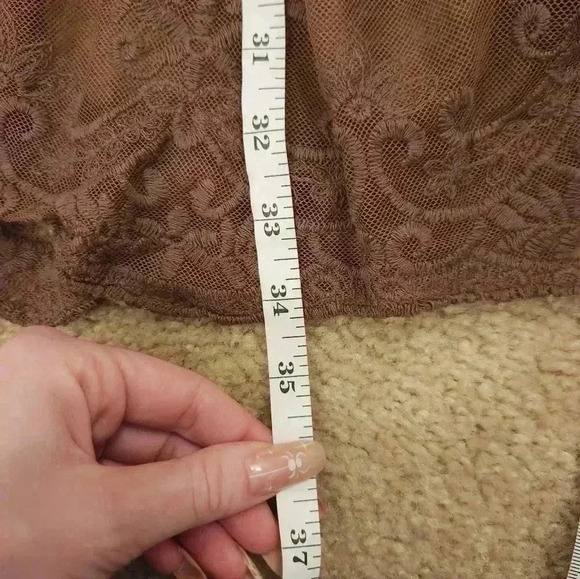 Flying Tomato Dress Tan Brown Size M Boho Long Sleeves V Neck #V505 - Picture 4 of 5